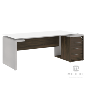 Mesa Diretor Retangular Dinâmica com Tampo de Vidro(opcional) e Gaveteiro - Edge