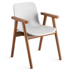 Cavaletti Match - Cadeira Fixa Pé Palito com Braço, Madeira Envernizada 46406